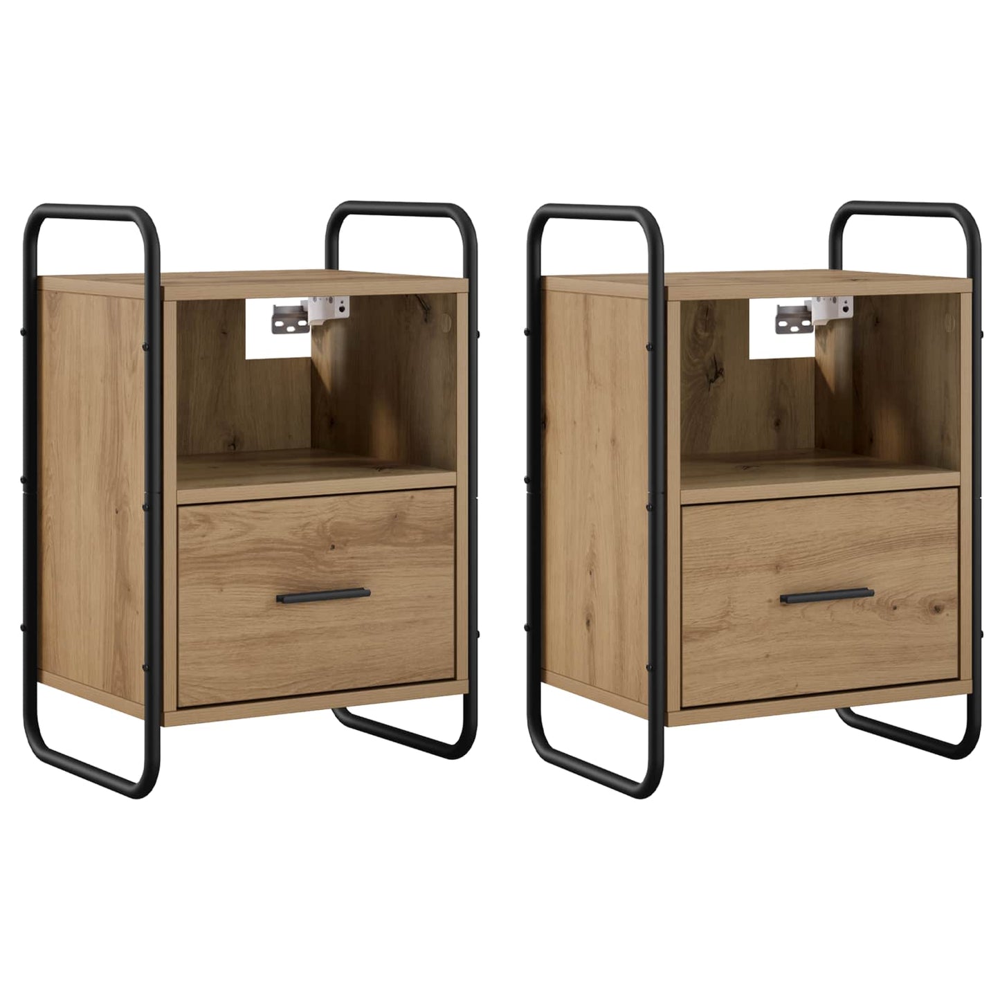 vidaXL Hanging Bedside Cabinet 2 pcs Artisan Oak 40 x 30 x 60 cm