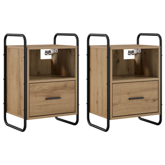 vidaXL Hanging Bedside Cabinet 2 pcs Artisan Oak 40 x 30 x 60 cm