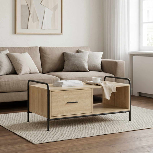 vidaXL Coffee Table Sonoma Oak 90 x 49 x 41 cm Engineered Wood
