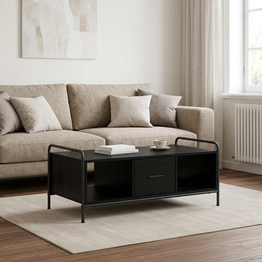 vidaXL Coffee Table Black Oak 99.5 x 49 x 41 cm Engineered Wood
