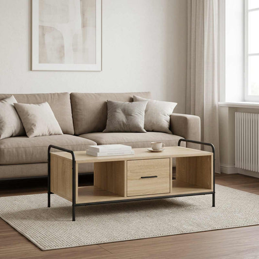 vidaXL Coffee Table Sonoma Oak 99.5 x 49 x 41 cm Engineered Wood