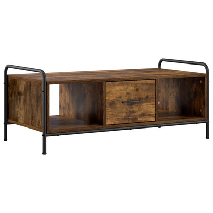 vidaXL Coffee Table Smoked Oak 99.5 x 49 x 41 cm Engineered Wood