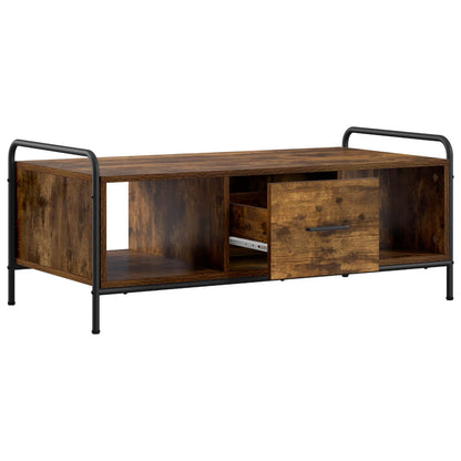 vidaXL Coffee Table Smoked Oak 99.5 x 49 x 41 cm Engineered Wood