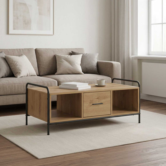 vidaXL Coffee Table Artisan Oak 99.5 x 49 x 41 cm Engineered Wood