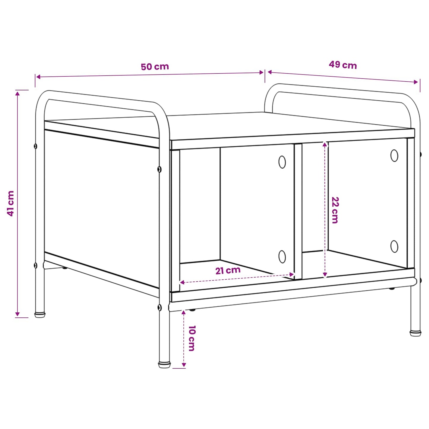 vidaXL Coffee Table Sonoma Oak 50 x 49 x 41 cm Engineered Wood