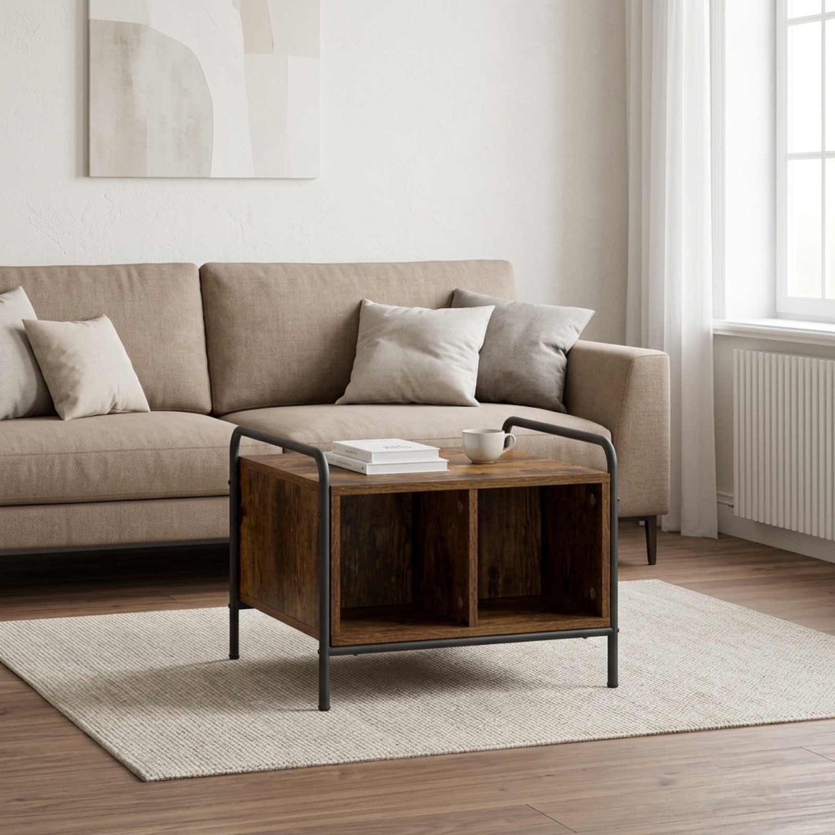 vidaXL Coffee Table Smoked Oak 50 x 49 x 41 cm Engineered Wood