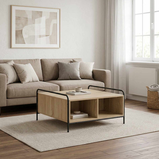 vidaXL Coffee Table Sonoma Oak 80 x 80 x 41 cm Engineered Wood