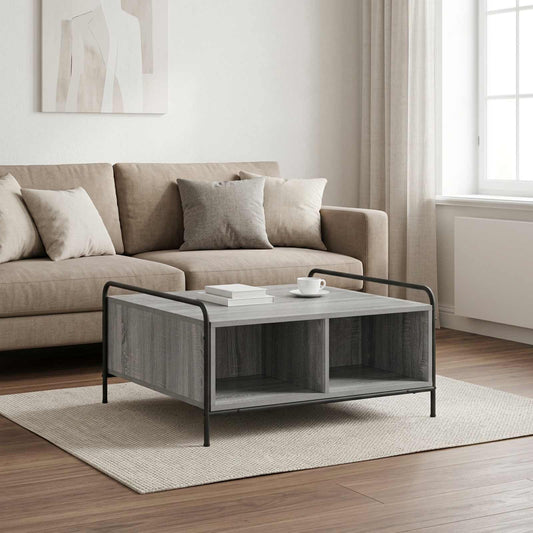 vidaXL Coffee Table Grey Sonoma 80 x 80 x 41 cm Engineered Wood