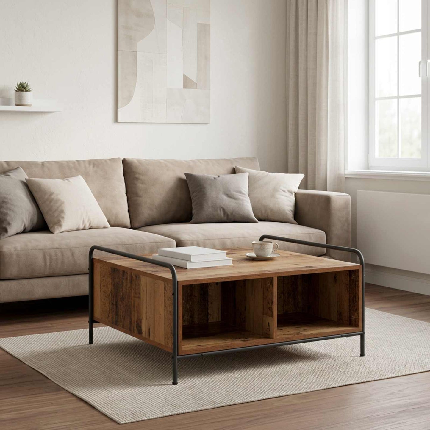 vidaXL Coffee Table Old Wood 80 x 80 x 41 cm Engineered Wood