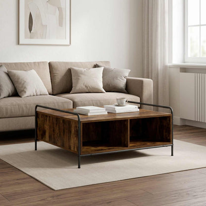 vidaXL Coffee Table Smoked Oak 90 x 90 x 41 cm Engineered Wood