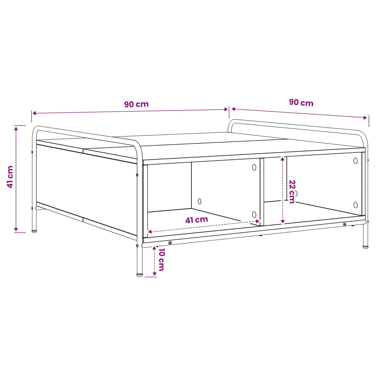 vidaXL Coffee Table Old Wood 90 x 90 x 41 cm Engineered Wood