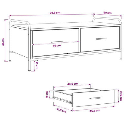 vidaXL Coffee Table Sonoma Oak 99.5 x 49 x 41 cm Engineered Wood