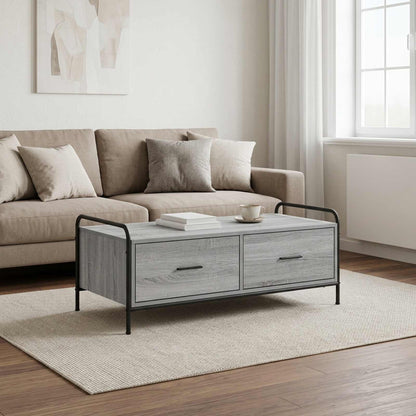 vidaXL Coffee Table Grey Sonoma 99.5 x 49 x 41 cm Engineered Wood