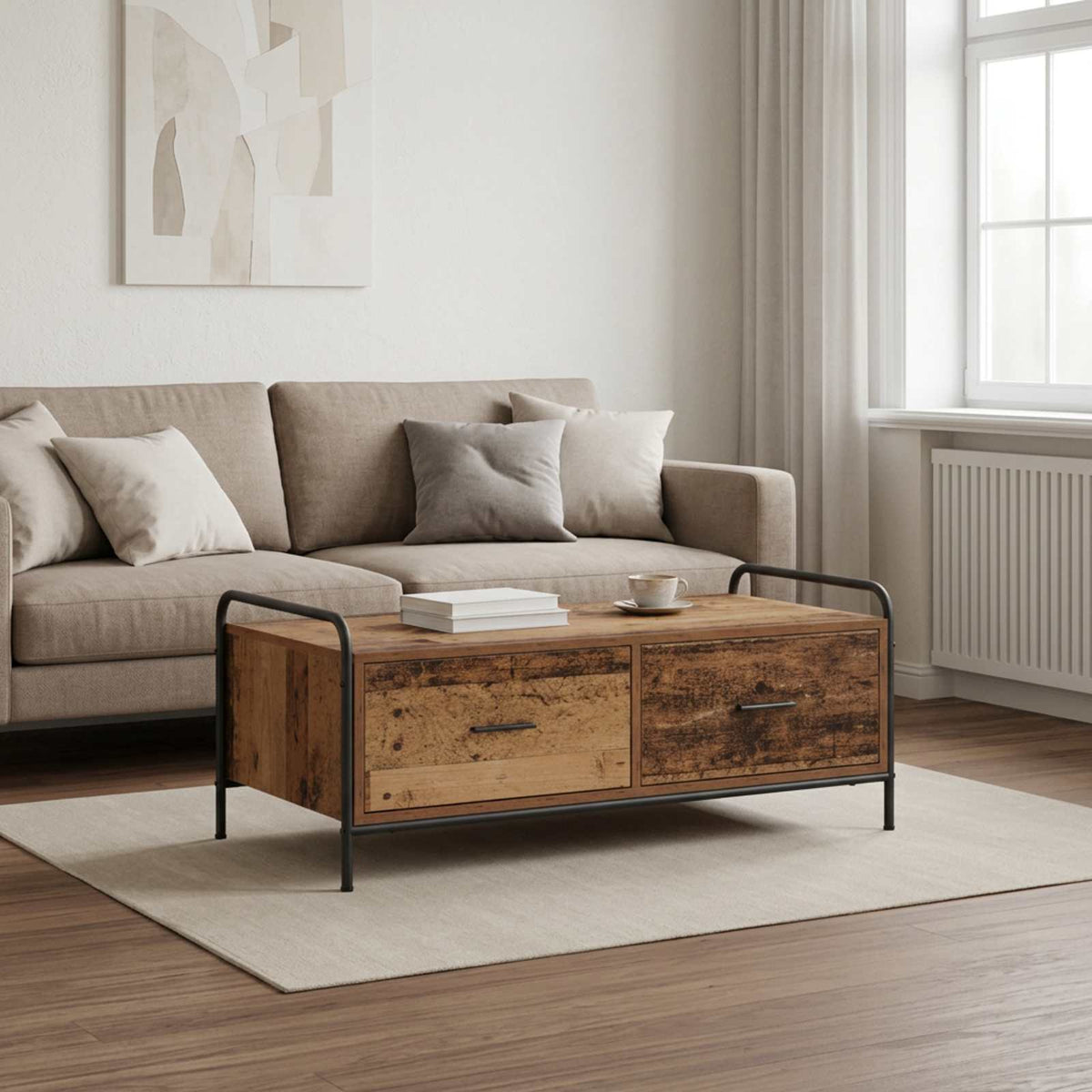 vidaXL Coffee Table Old Wood 99.5 x 49 x 41 cm Engineered Wood