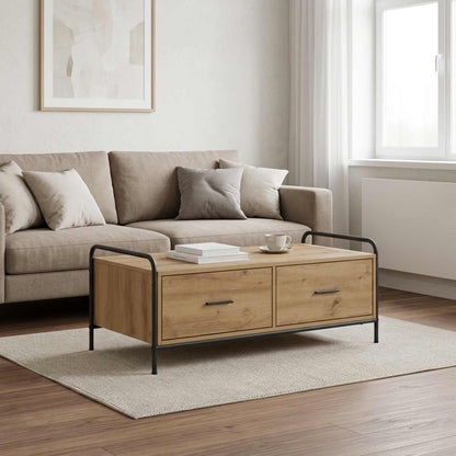 vidaXL Coffee Table Artisan Oak 99.5 x 49 x 41 cm Engineered Wood