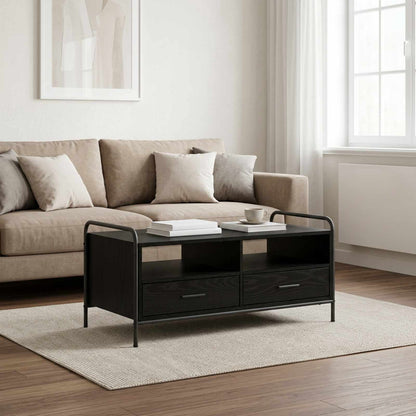 vidaXL Coffee Table Black Oak 99.5 x 49 x 46 cm Engineered Wood