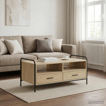 vidaXL Coffee Table Sonoma Oak 99.5 x 49 x 46 cm Engineered Wood