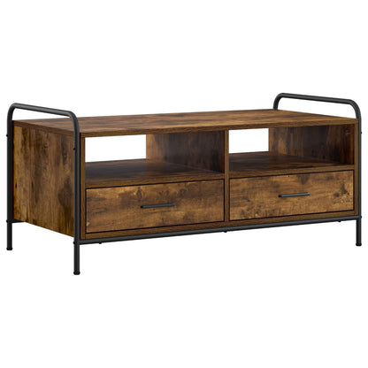 vidaXL Coffee Table Smoked Oak 99.5 x 49 x 46 cm Engineered Wood