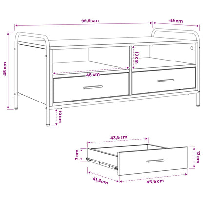 vidaXL Coffee Table Old Wood 99.5 x 49 x 46 cm Engineered Wood