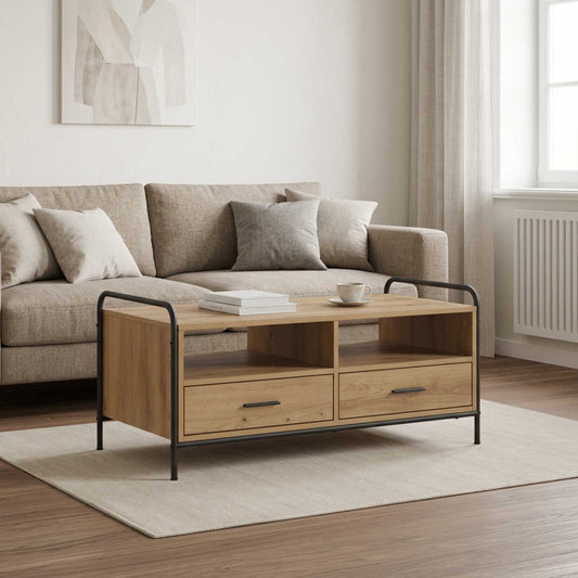 vidaXL Coffee Table Artisan Oak 99.5 x 49 x 46 cm Engineered Wood