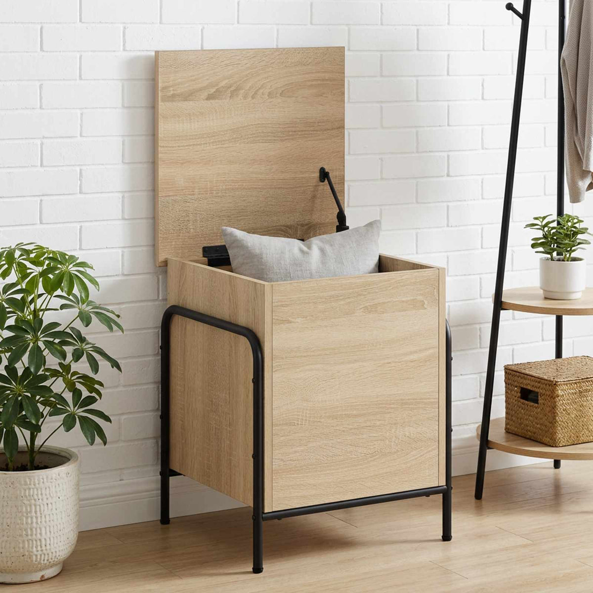 vidaXL Storage Box Sonoma Oak 40.5 x 40 x 49.5 cm Engineered Wood