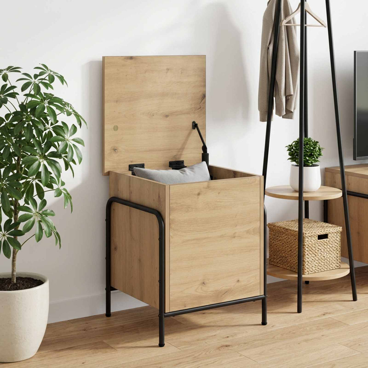 vidaXL Storage Box Artisan Oak 40.5 x 40 x 49.5 cm Engineered Wood