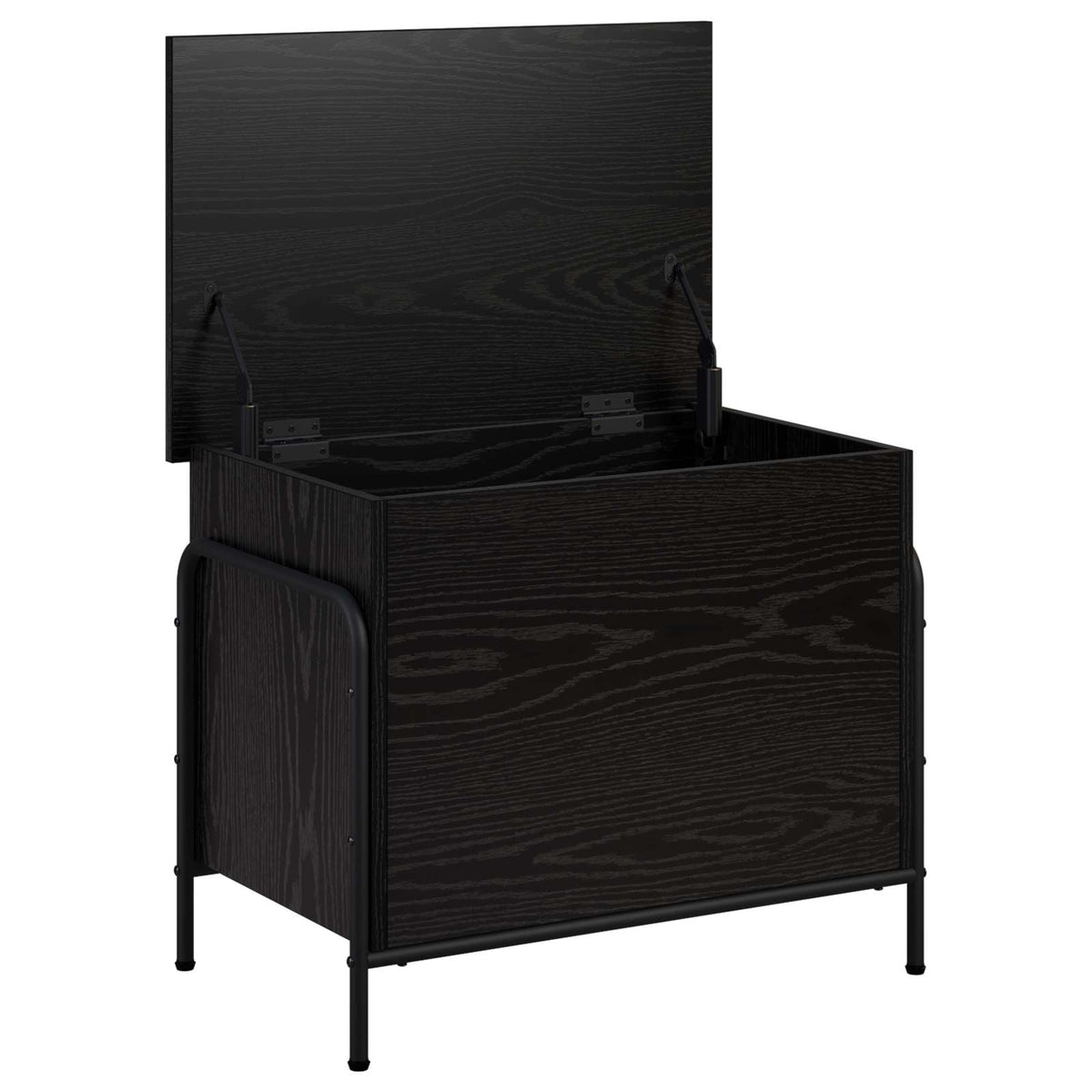 vidaXL Storage Box Black Oak 60 x 40 x 49.5 cm Engineered Wood