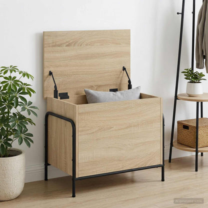 vidaXL Storage Box Sonoma Oak 60 x 40 x 49.5 cm Engineered Wood