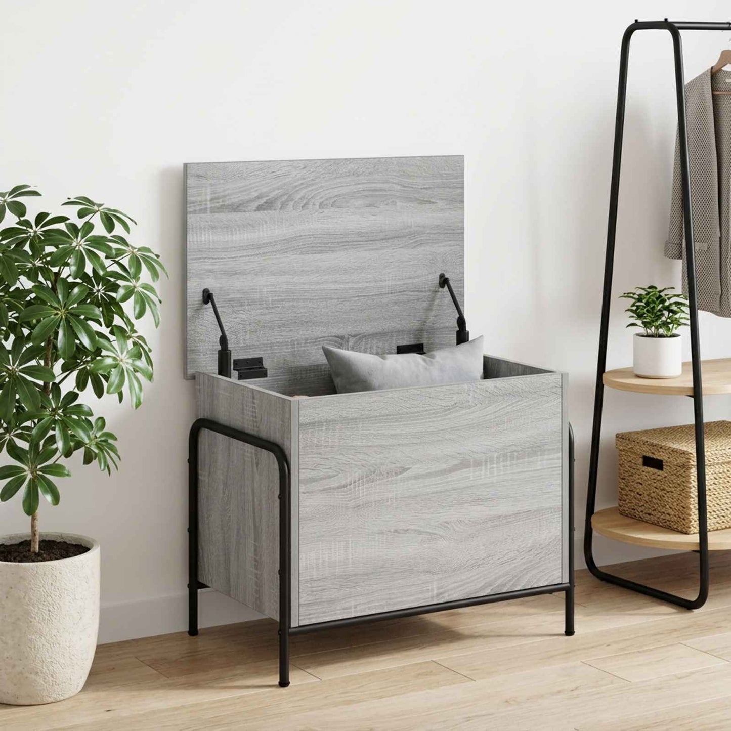 vidaXL Storage Box Grey Sonoma 60 x 40 x 49.5 cm Engineered Wood