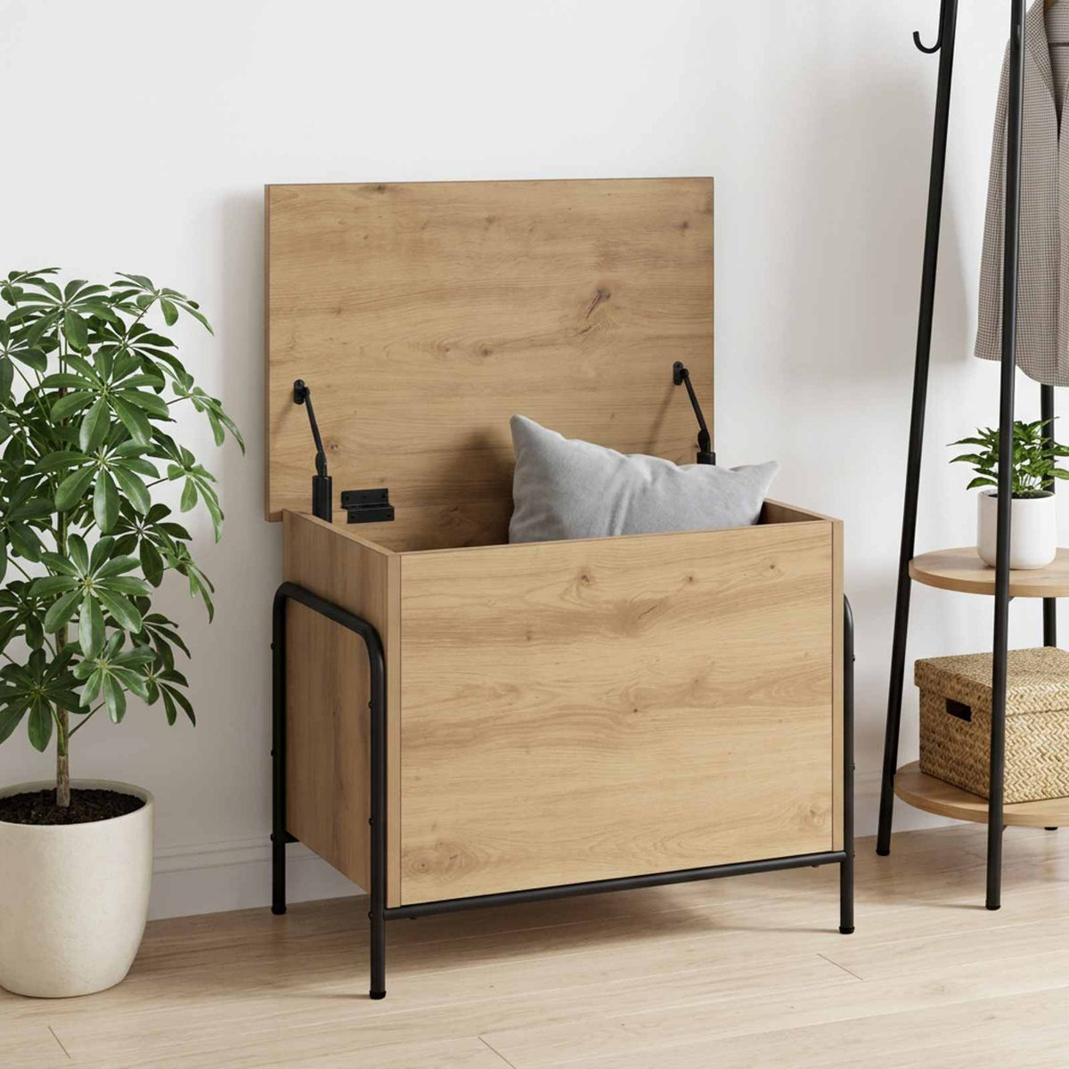 vidaXL Storage Box Artisan Oak 60 x 40 x 49.5 cm Engineered Wood