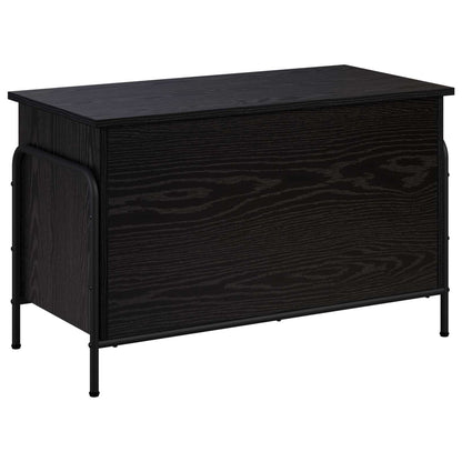 vidaXL Storage Box Black Oak 80 x 40 x 49.5 cm Engineered Wood