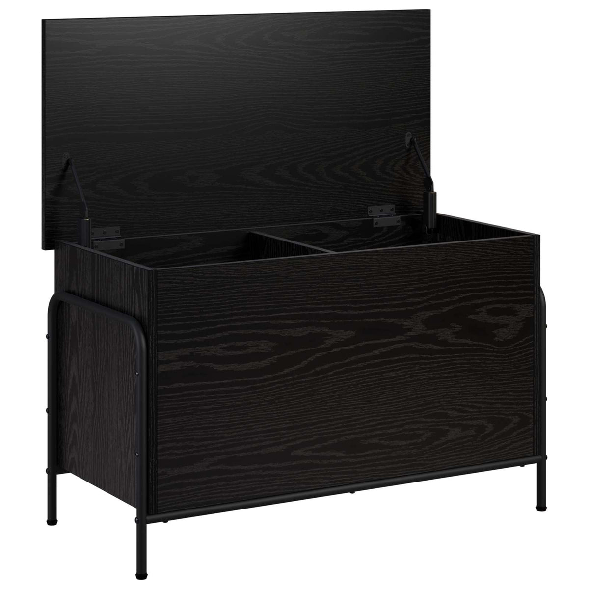 vidaXL Storage Box Black Oak 80 x 40 x 49.5 cm Engineered Wood