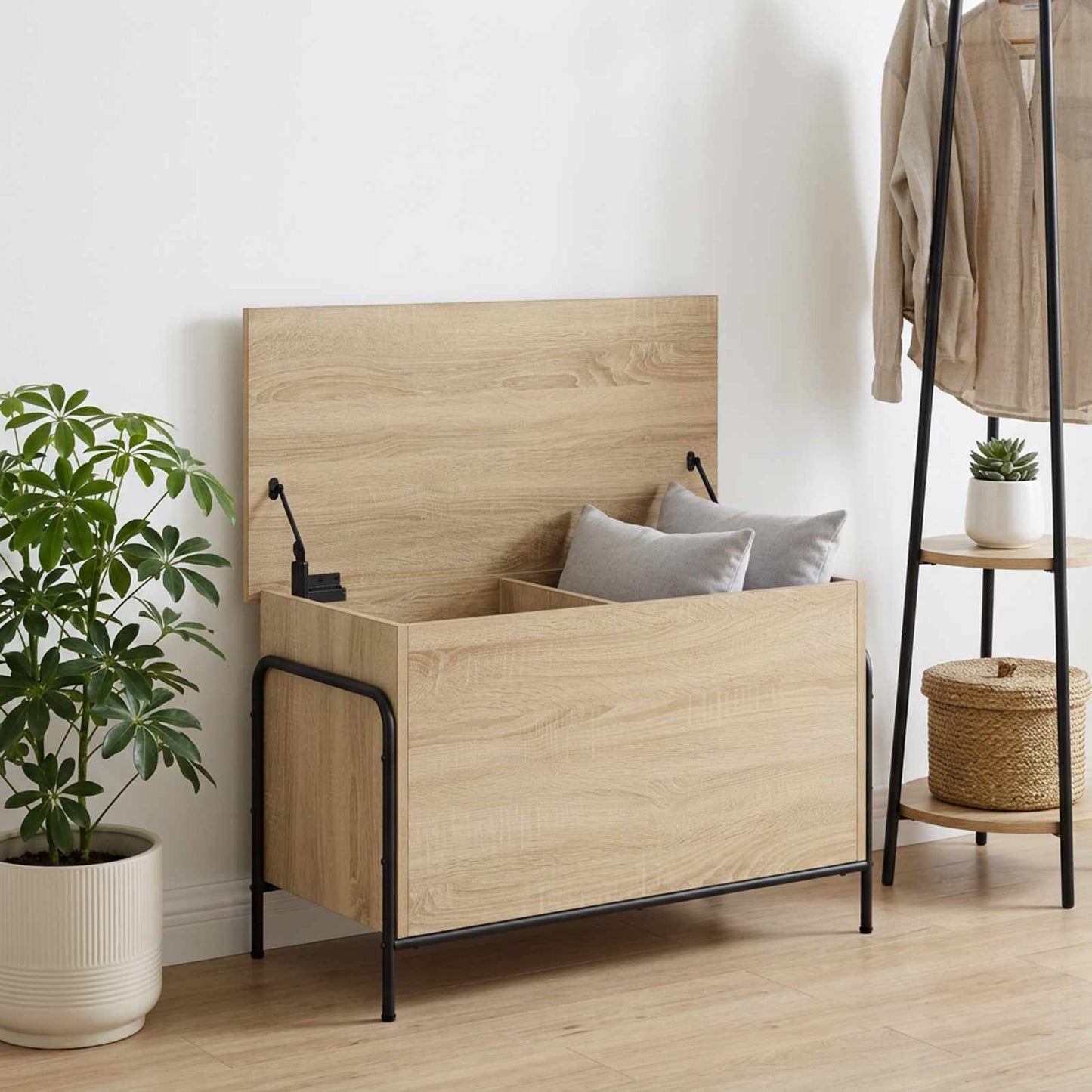 vidaXL Storage Box Sonoma Oak 80 x 40 x 49.5 cm Engineered Wood