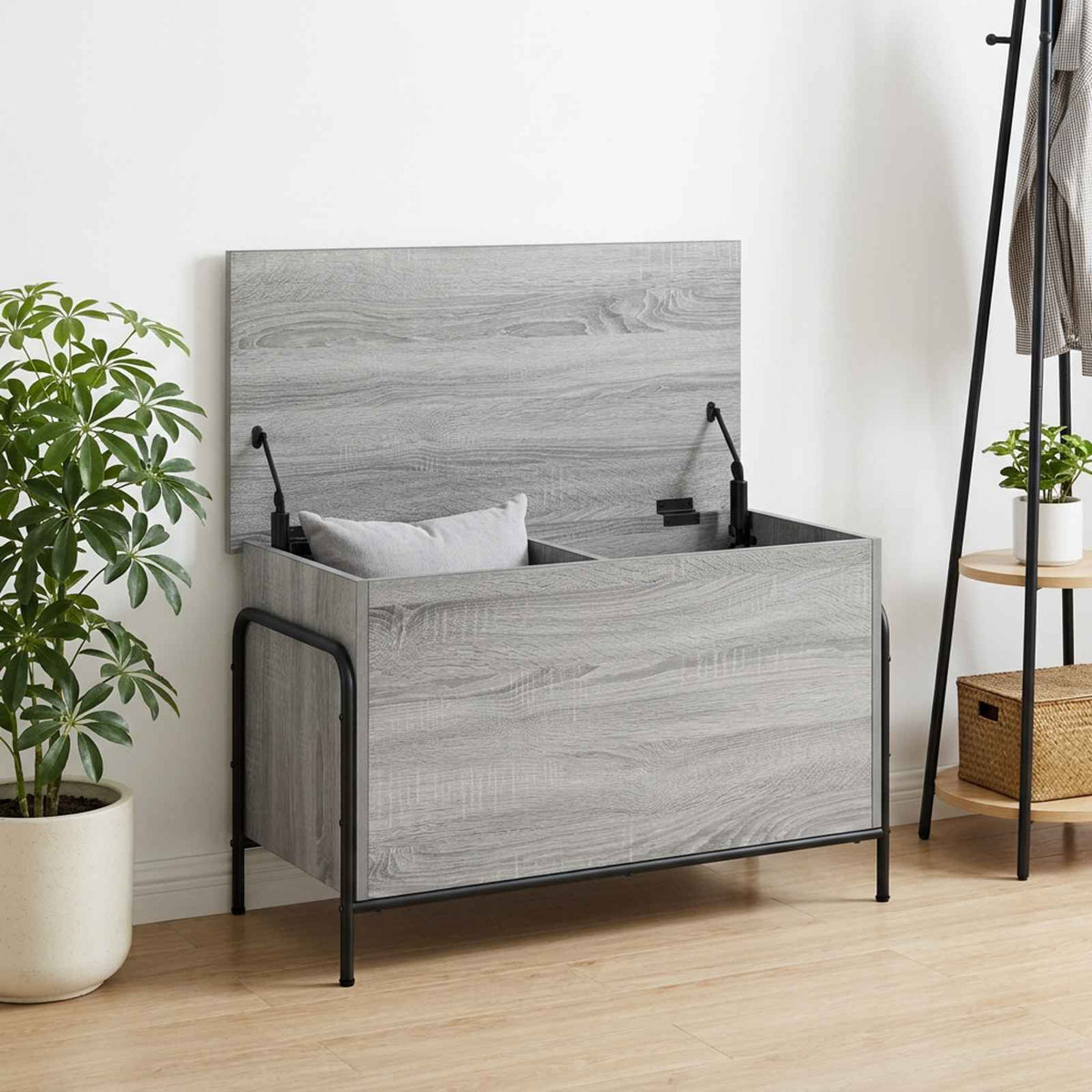 vidaXL Storage Box Grey Sonoma 80 x 40 x 49.5 cm Engineered Wood