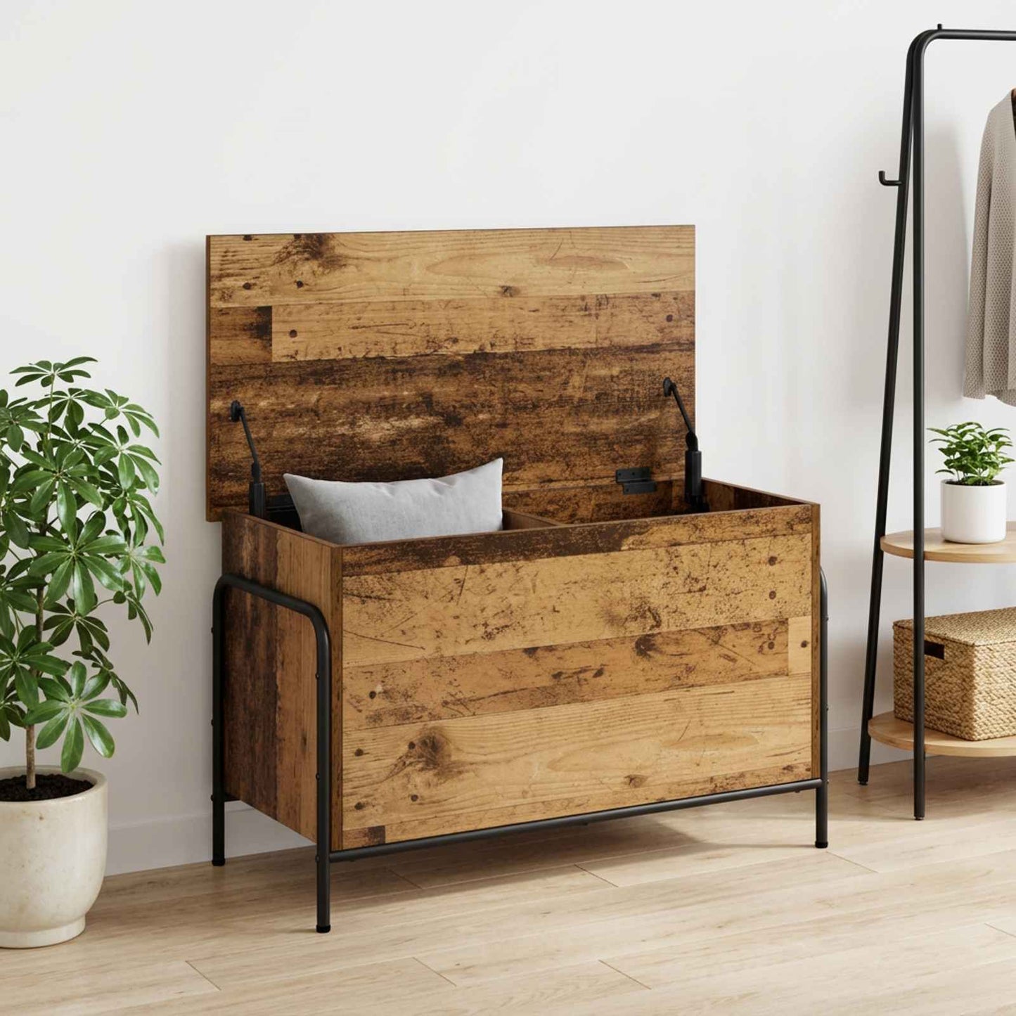 vidaXL Storage Box Old Wood 80 x 40 x 49.5 cm Engineered Wood