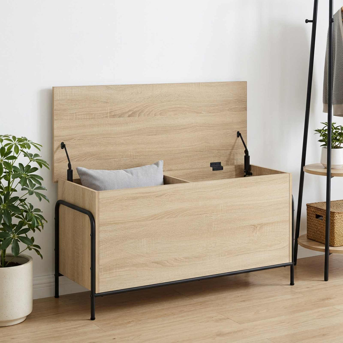 vidaXL Storage Box Sonoma Oak 100 x 40 x 49.5 cm Engineered Wood