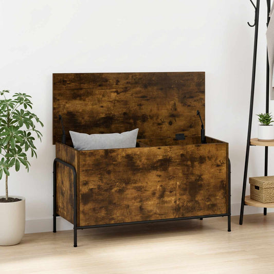 vidaXL Storage Box Smoked Oak 100 x 40 x 49.5 cm Engineered Wood