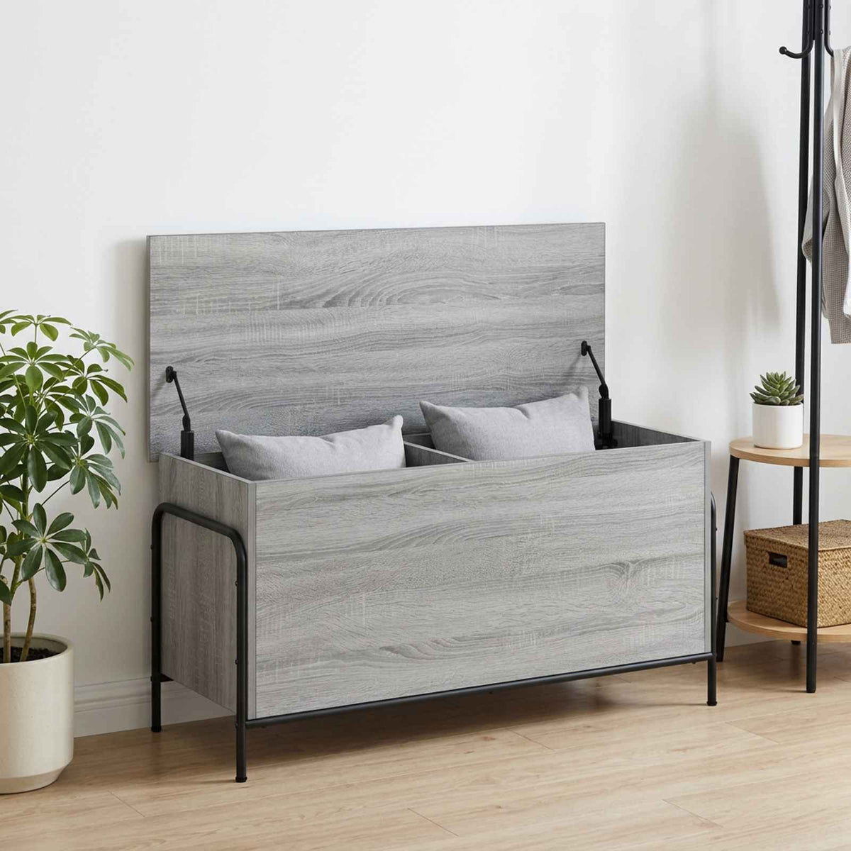 vidaXL Storage Box Grey Sonoma 100 x 40 x 49.5 cm Engineered Wood