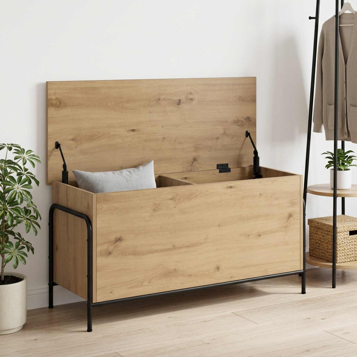 vidaXL Storage Box Artisan Oak 100 x 40 x 49.5 cm Engineered Wood