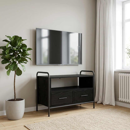 vidaXL TV Cabinet 67.5 x 33 x 50 cm Black Oak Engineered Wood