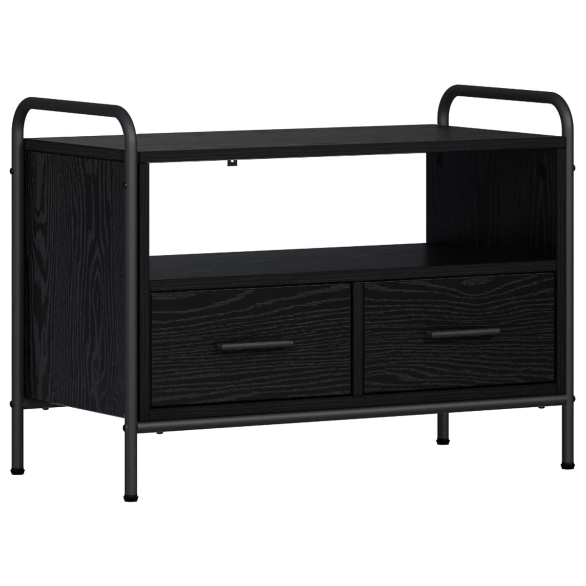 vidaXL TV Cabinet 67.5 x 33 x 50 cm Black Oak Engineered Wood