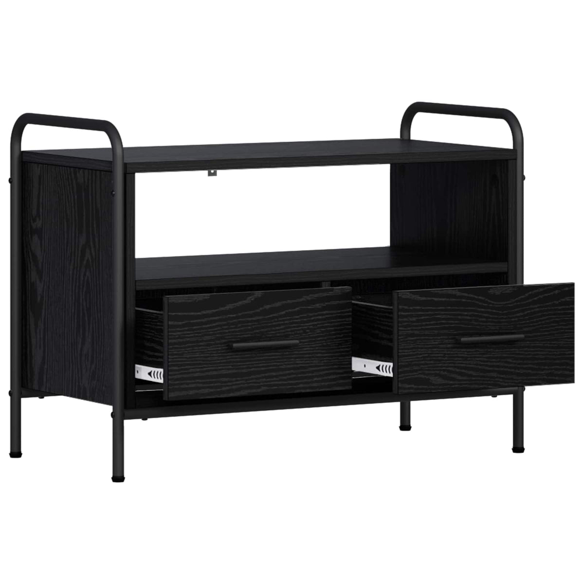 vidaXL TV Cabinet 67.5 x 33 x 50 cm Black Oak Engineered Wood