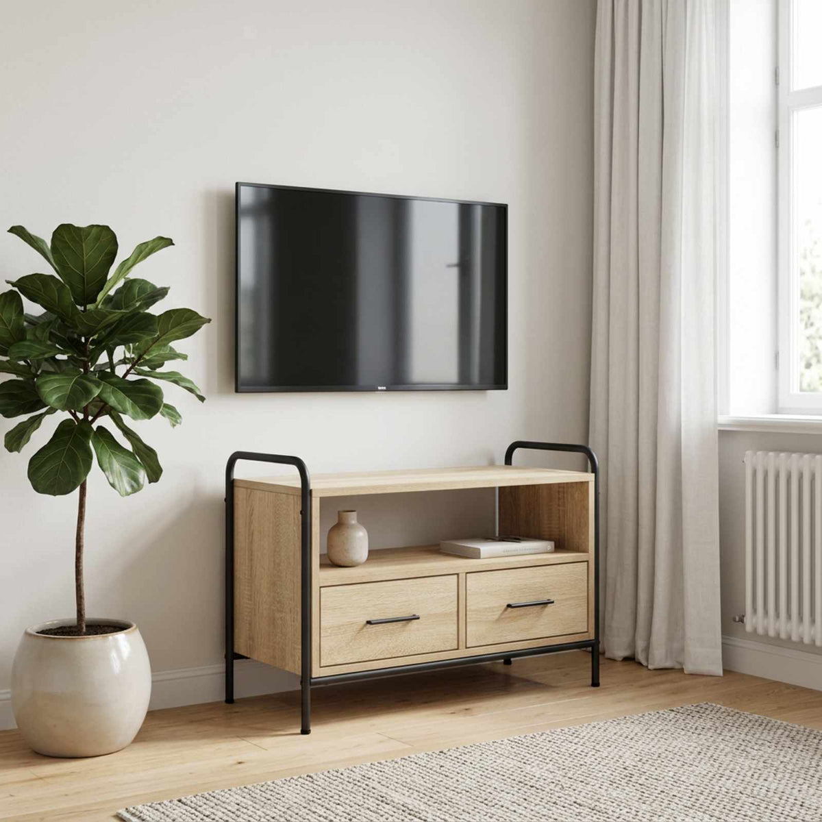 vidaXL TV Cabinet 67.5 x 33 x 50 cm Sonoma Oak Engineered Wood
