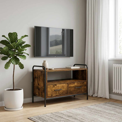 vidaXL TV Cabinet 67.5 x 33 x 50 cm Smoked Oak Engineered Wood