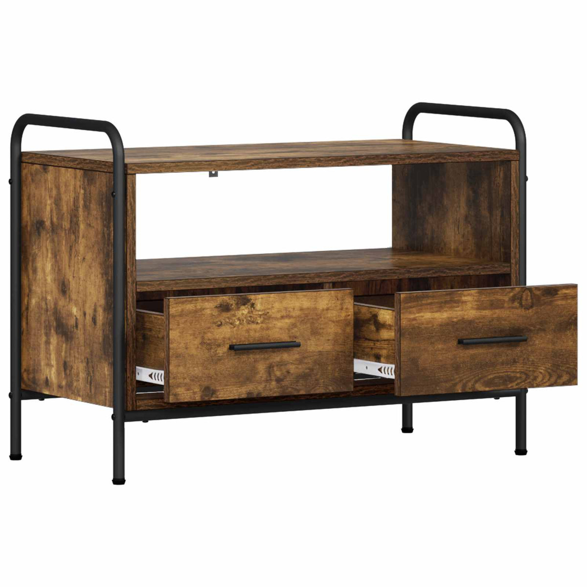 vidaXL TV Cabinet 67.5 x 33 x 50 cm Smoked Oak Engineered Wood