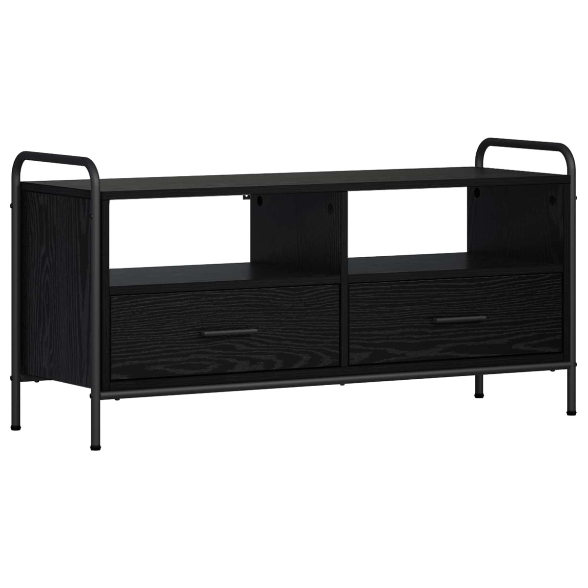 vidaXL TV Cabinet 99.5 x 33 x 50 cm Black Oak Engineered Wood