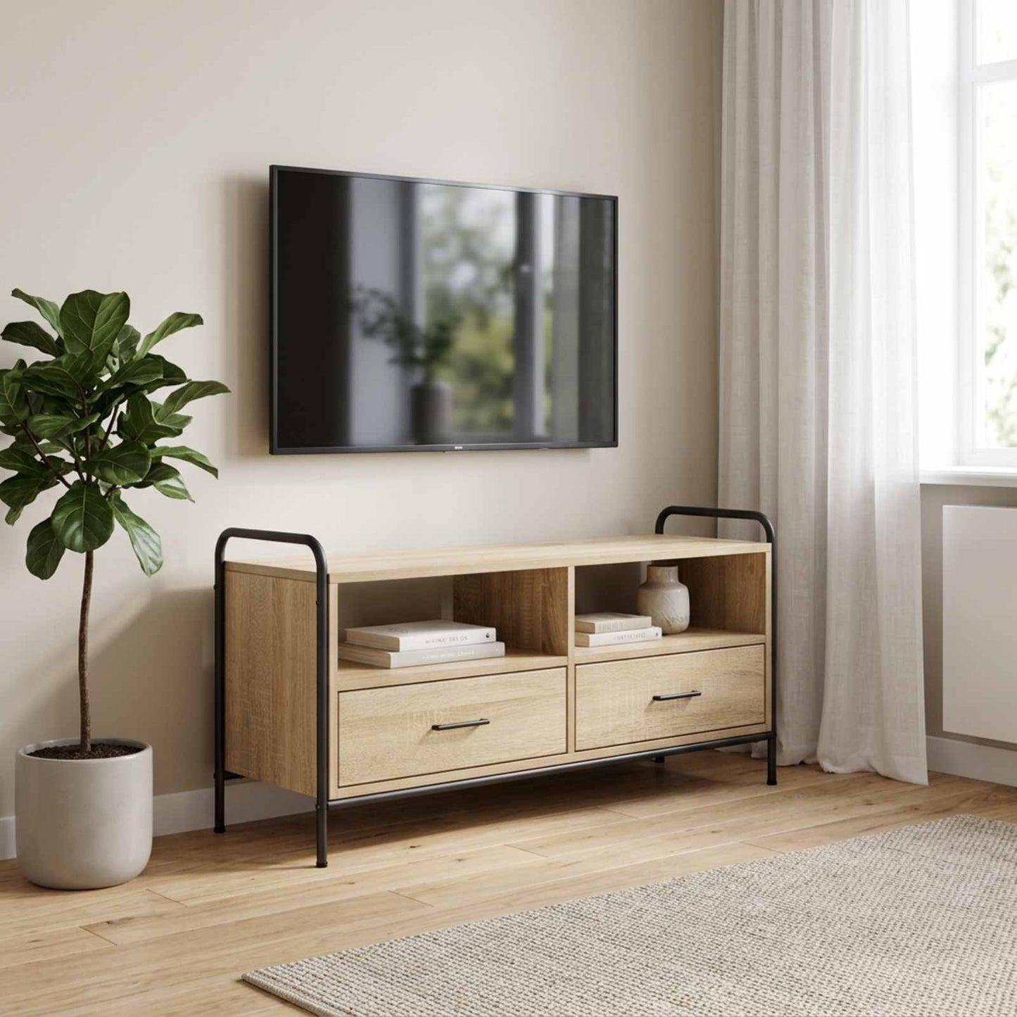 vidaXL TV Cabinet 99.5 x 33 x 50 cm Sonoma Oak Engineered Wood