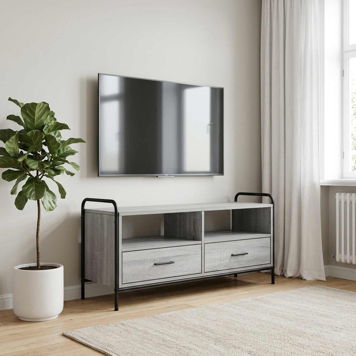 vidaXL TV Cabinet 99.5 x 33 x 50 cm Grey Sonoma Engineered Wood