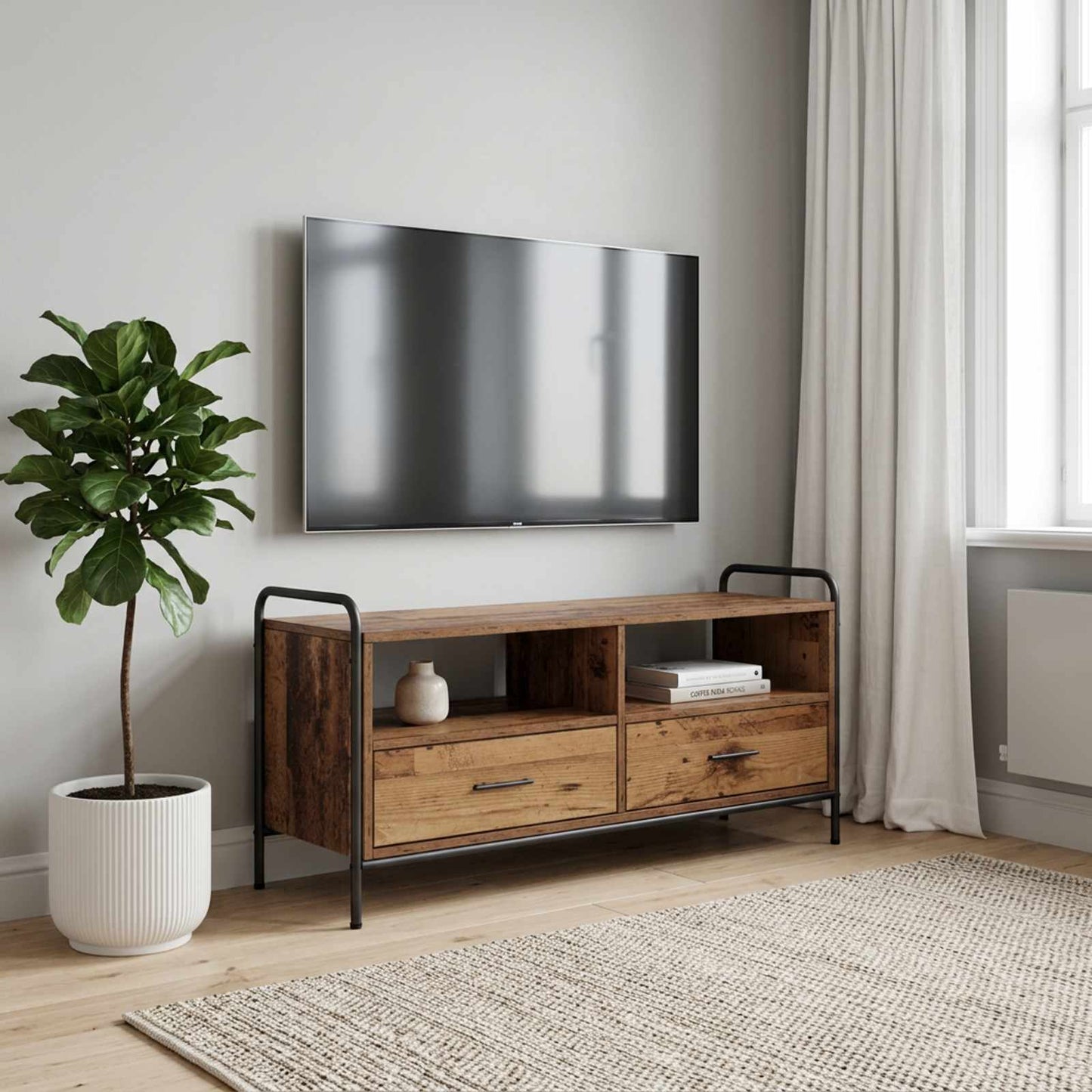 vidaXL TV Cabinet 99.5 x 33 x 50 cm Old Wood Engineered Wood