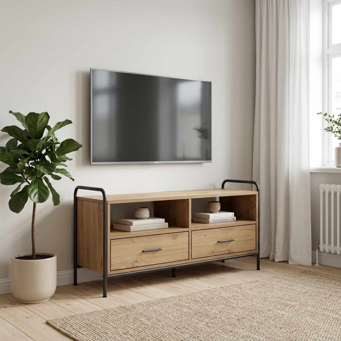 vidaXL TV Cabinet 99.5 x 33 x 50 cm Artisan Oak Engineered Wood